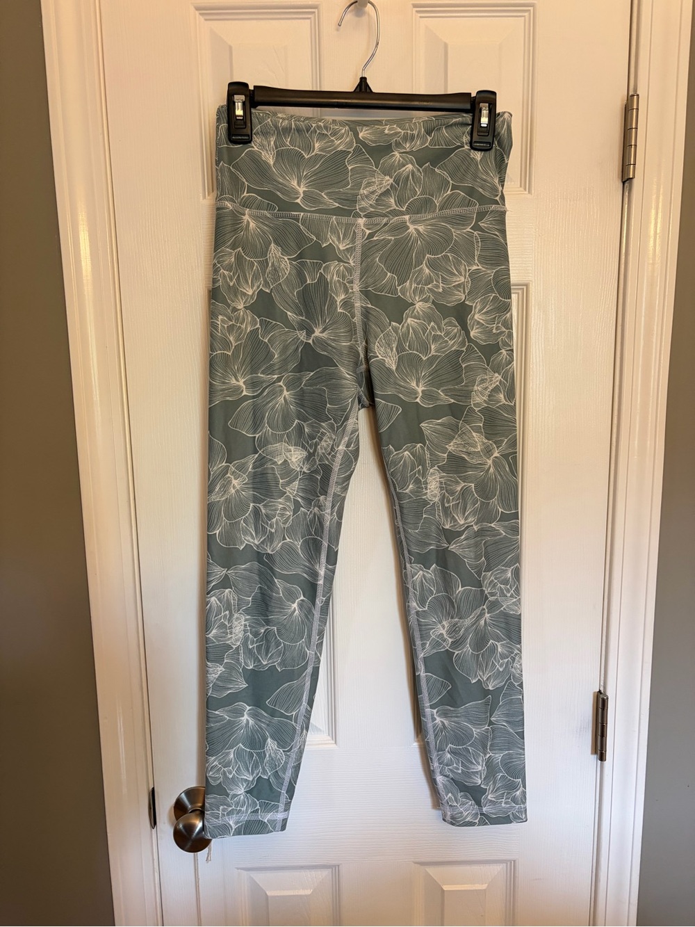 Floral Print Active Leggings - Sage Green
